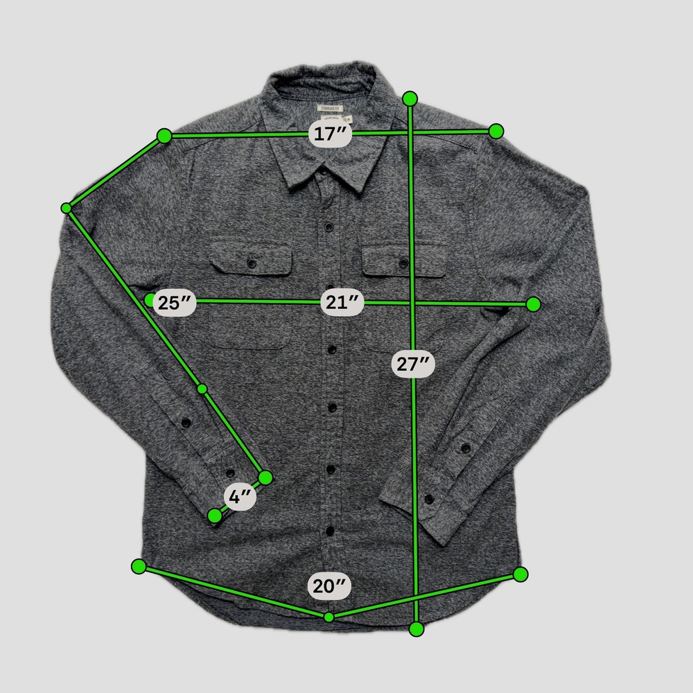 Bridge & Burn Mens Medium Gray Flannel Work Shirt PNW Portland Style - Picture 9 of 13